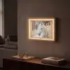 Doorkijk - Paard - Wit - Winter - Sneeuw - Dieren Light Box met batterij (Wandlamp) middel -sfeer1