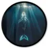 Walvis - Water - Zonnestralen - Blauw Fotolijst rond zonder passe partout klein -3d