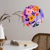 Bloemen - Kleurrijk - Bladeren Wandcirkel behangsticker klein -sfeer3
