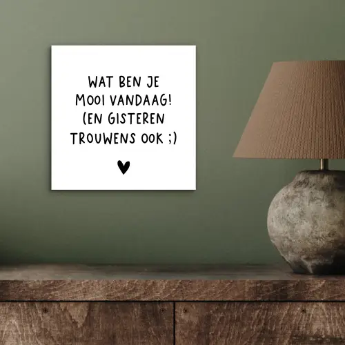 Quotes - Wat ben je mooi vandaag - Spreuken aluminium wit klein -sfeer2