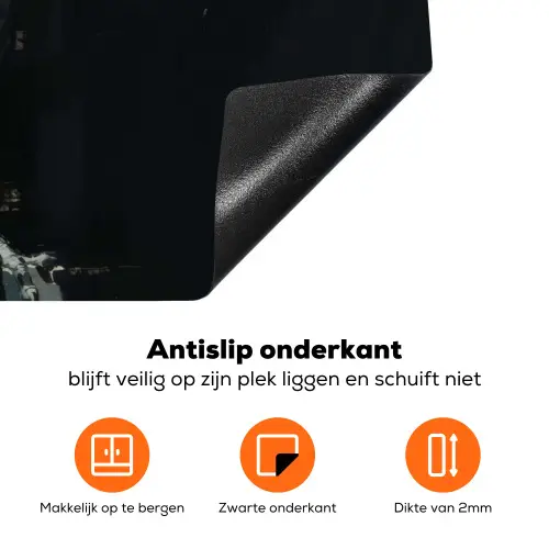 Raaf - Vogels - Zwart Inductie beschermer vinyl 3mm klein -zzzzzzz-td-onderkant