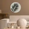 Palmblad - Subtiel - Groen - beige Akoestische PET Vilt - Rond klein -sfeer1