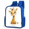 Baby giraffe Kinderrugzak - Blauw middel -schuin
