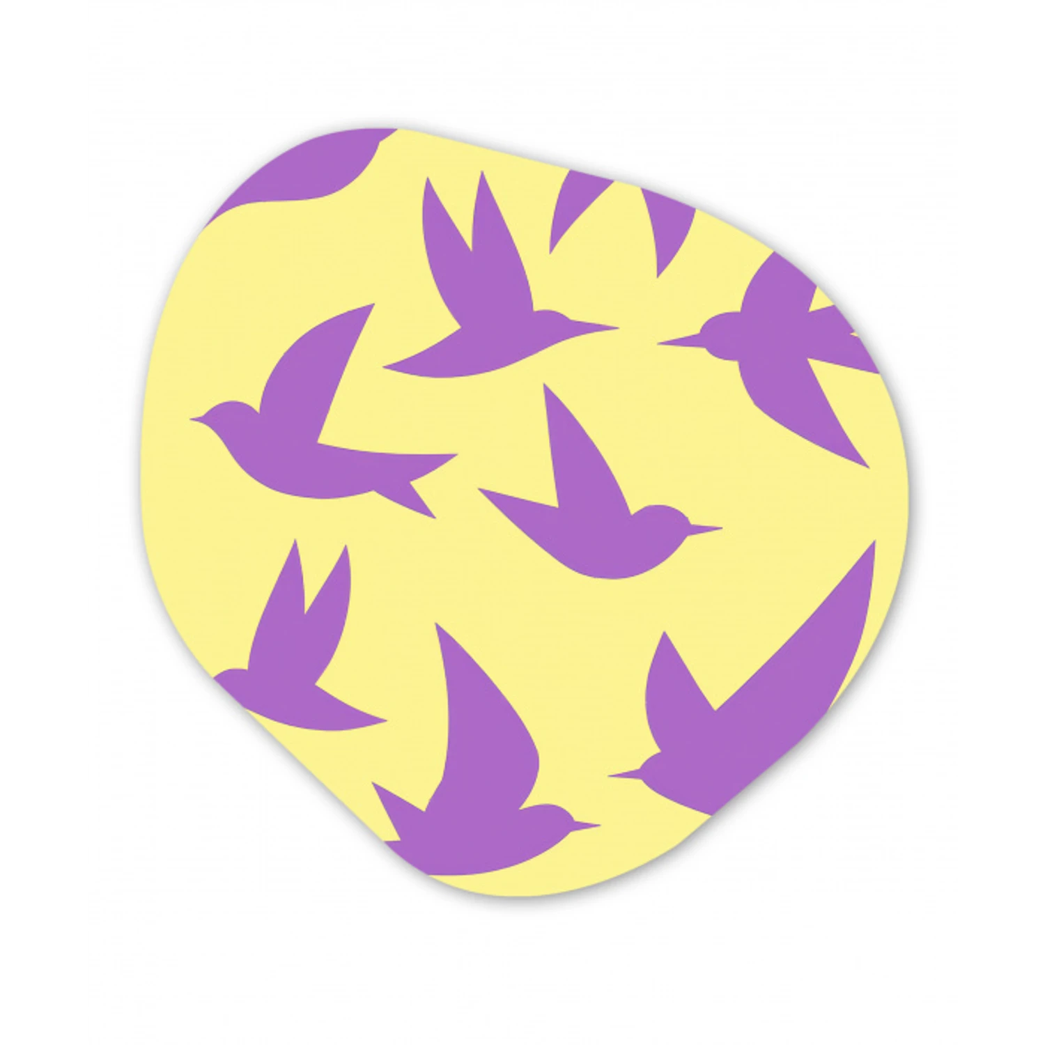 Vogels - Cirkel - Geel - Beweging Wandcirkel Organisch Forex 3mm klein -3d