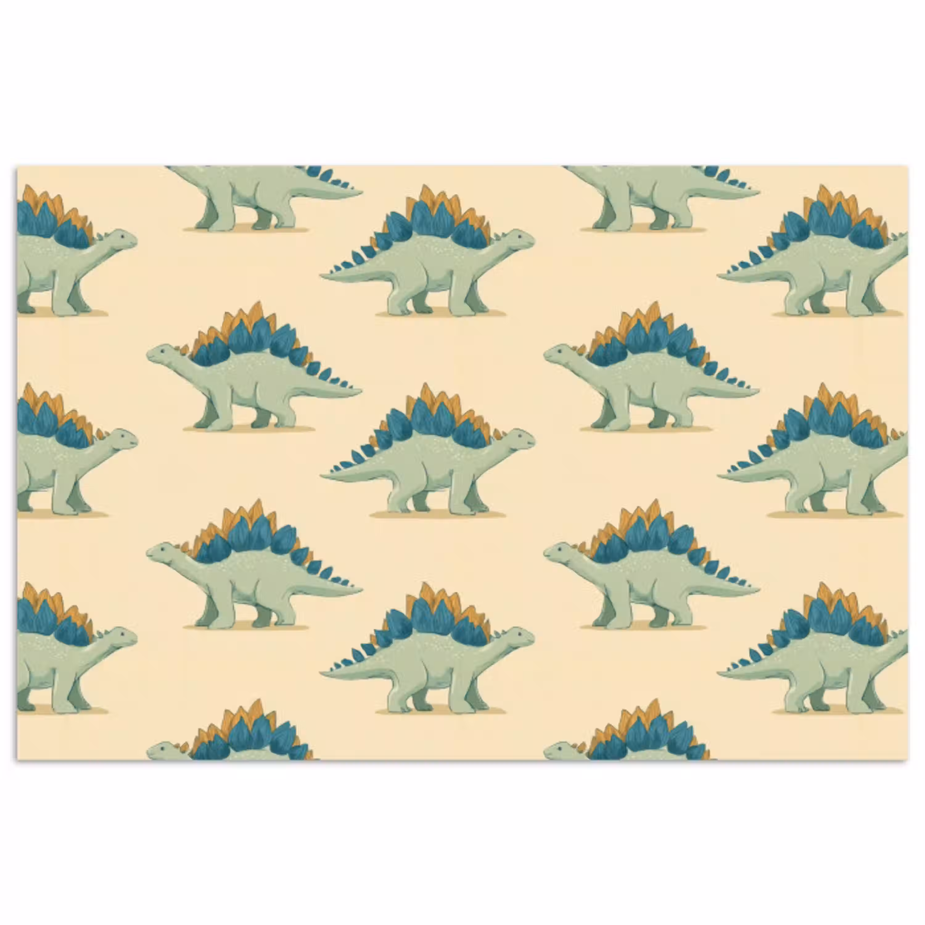 Dino - Patroon - Groen poster papier klein 62 -3d