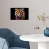 Tijger - Graffiti - Dieren - Zwart poster papier klein -sfeer3