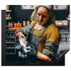 Melkmeisje - Barista - Koffie - Vintage - Kunst - Abstract - Schilderij - Oude meesters Inductie beschermer vinyl 3mm middel -3d