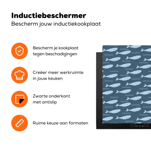 Klein - Oceaan - Golven - Blauw Inductie beschermer vinyl 3mm klein 276 -zzzzzzz-td-ups