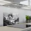 Krijger - Draak - Grijs keuken achterwand spatscherm klein -3d_schuin