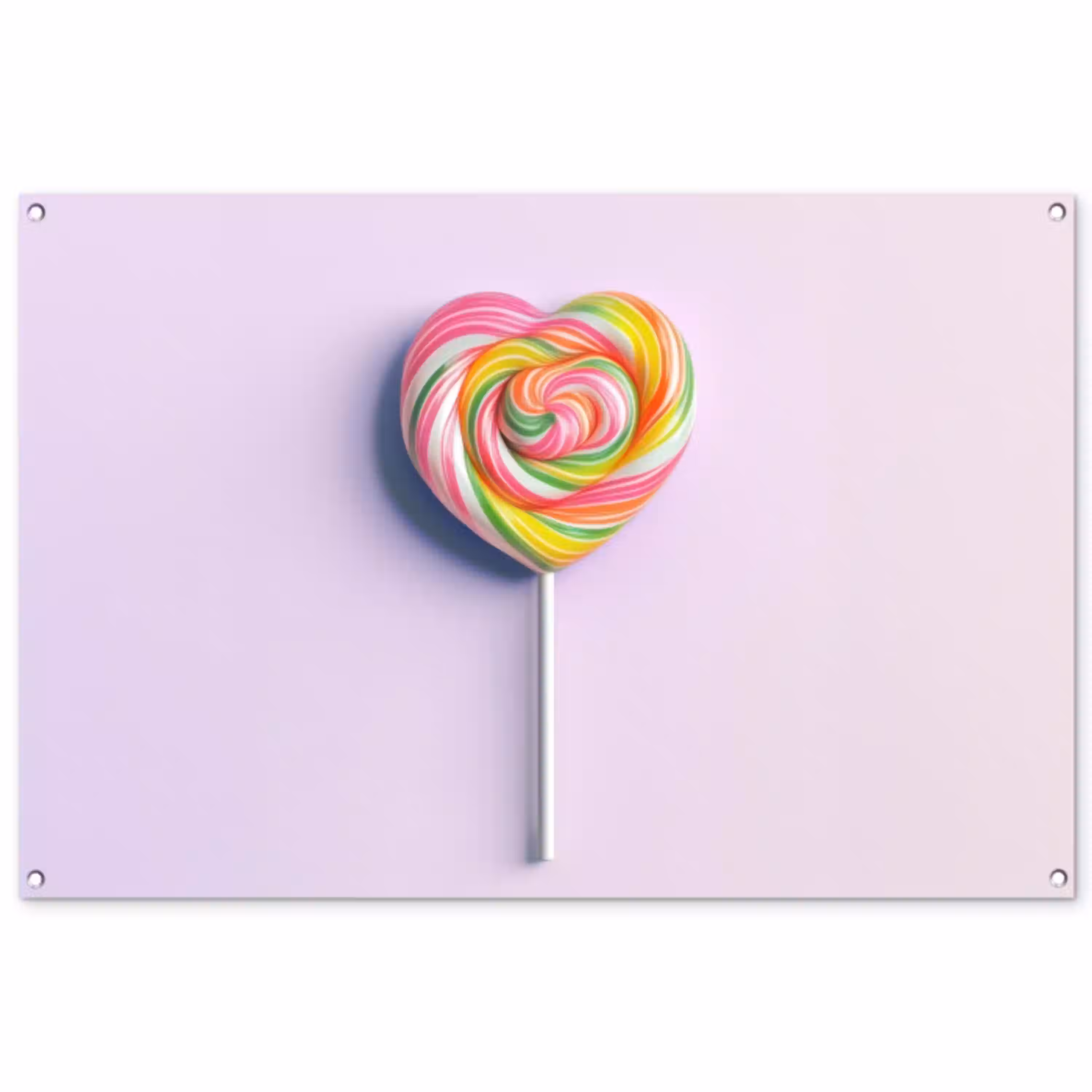 Hart - Lolly - Snoep tuinposter los doek groot -3d