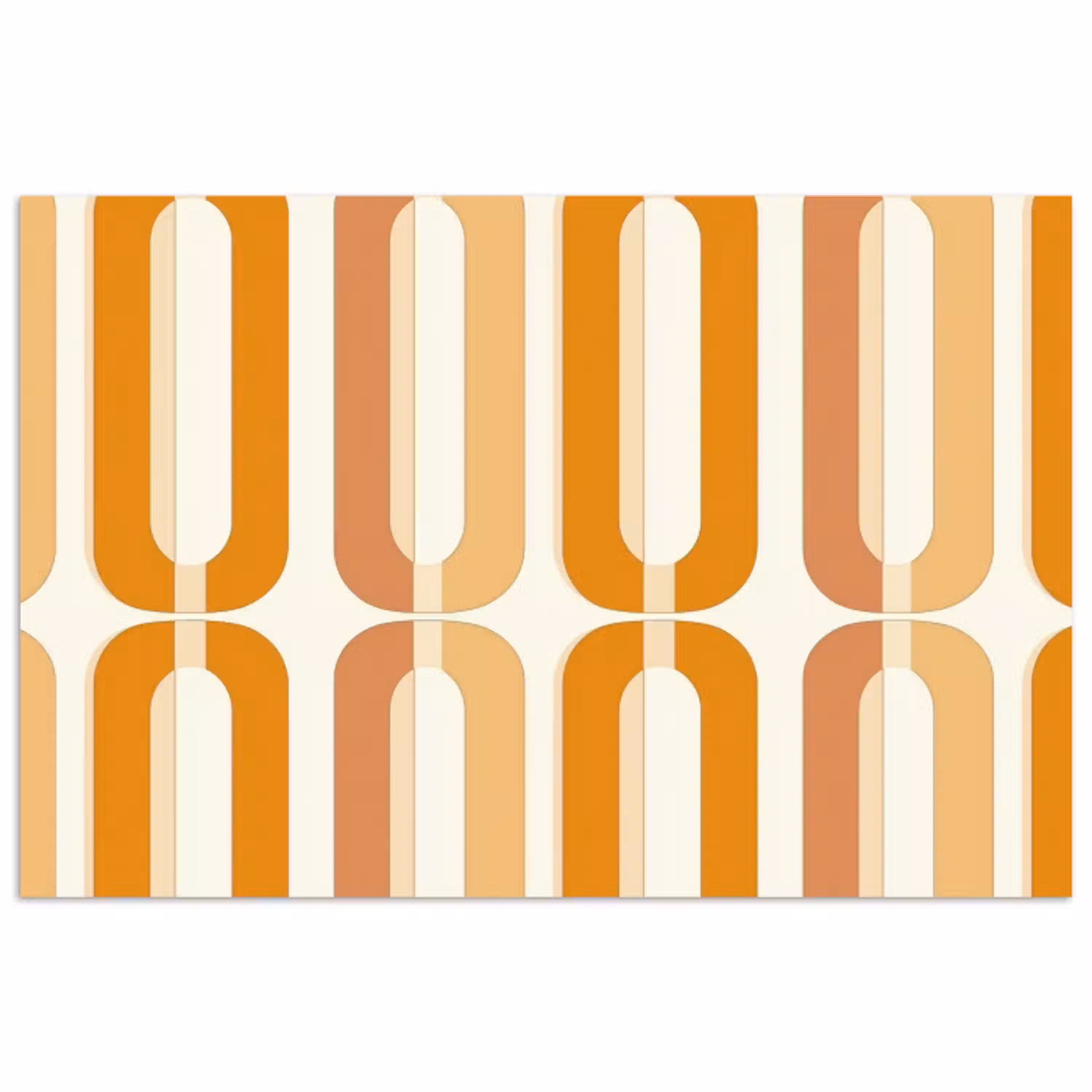 U-vorm - Retro - Oranje poster papier klein 62 -3d