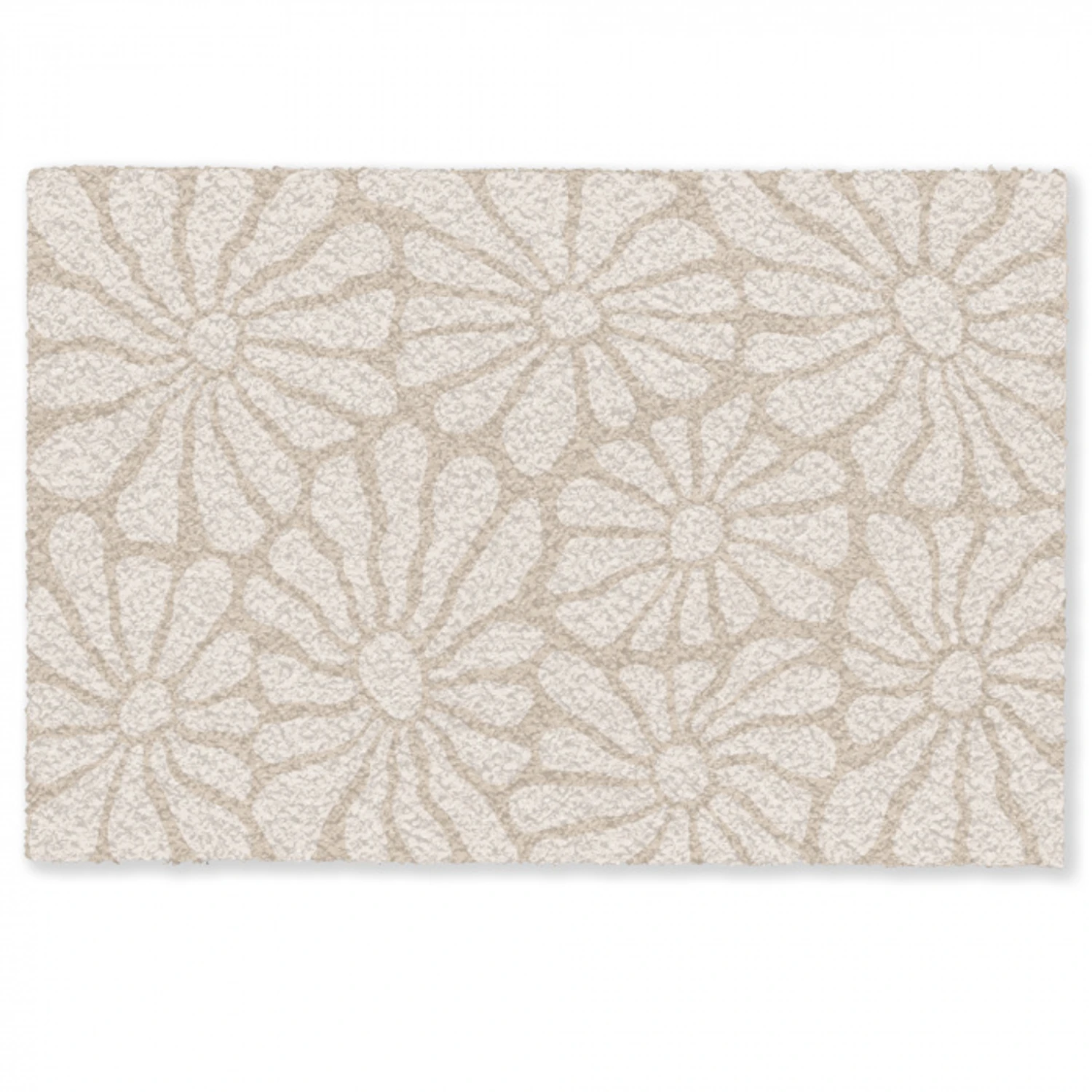 Bloemen - Print - Beige - Bruin - Minimalistisch Deurmat klein -zkaufland3d