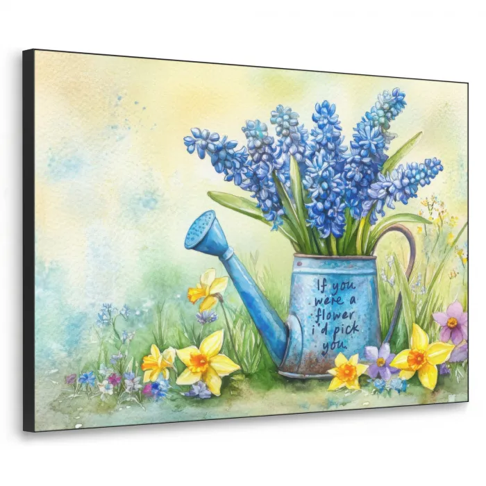 Lavendelbloemen - Quote - Gieter Textielframe - compleet frame klein -3d