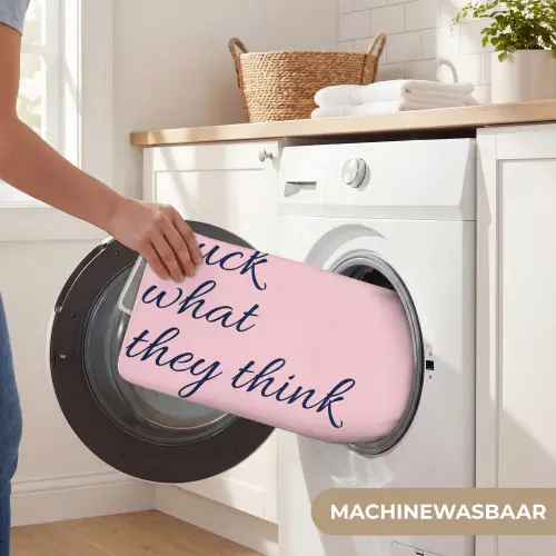 Fuck what they think - Roze - Minimalistisch Badmat klein -USP_WasbaarNL