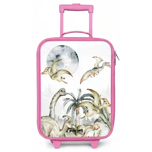 Dino's in de jungle Kinderkoffer - Roze klein -zz3dotto