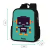 Groene robot Rugzak - Zwart middel -productfoto_formaten