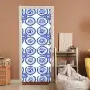 Cirkels - Bloemen - Blauw deurposter klein 289 -sfeer1