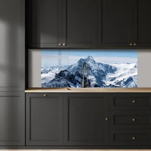 Landschap - Bergen - Sneeuw - Wit keuken achterwand 2 middel -sfeer1