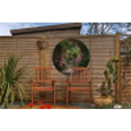 Doorkijk - Tropisch - Bloemen - Natuur Wandcirkel tuinposter met ringen klein -buiten3