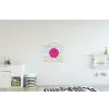 Smiley - Roze - Stippen textielposter latten blank klein -kinderkamer