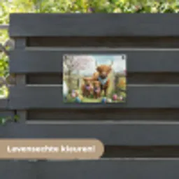 Schotsehooglanders - Paaseieren - Lente tuinposter los doek klein -sfeer3