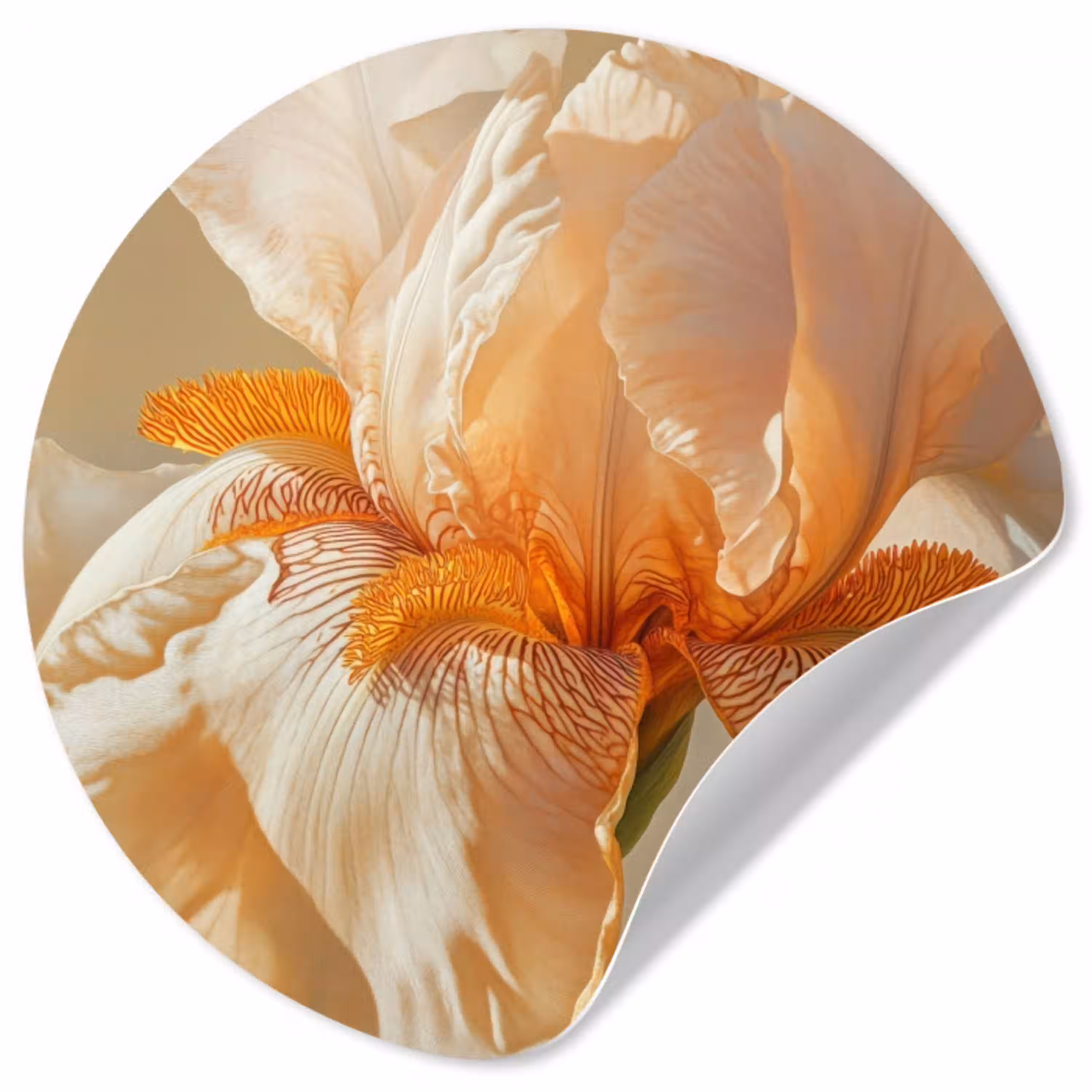 Close up - Oranje - Iris Wandcirkel behangsticker klein -3d