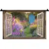 Doorkijk - Bloemen - Raam - Natuur Wandkleed katoen klein -zz3d