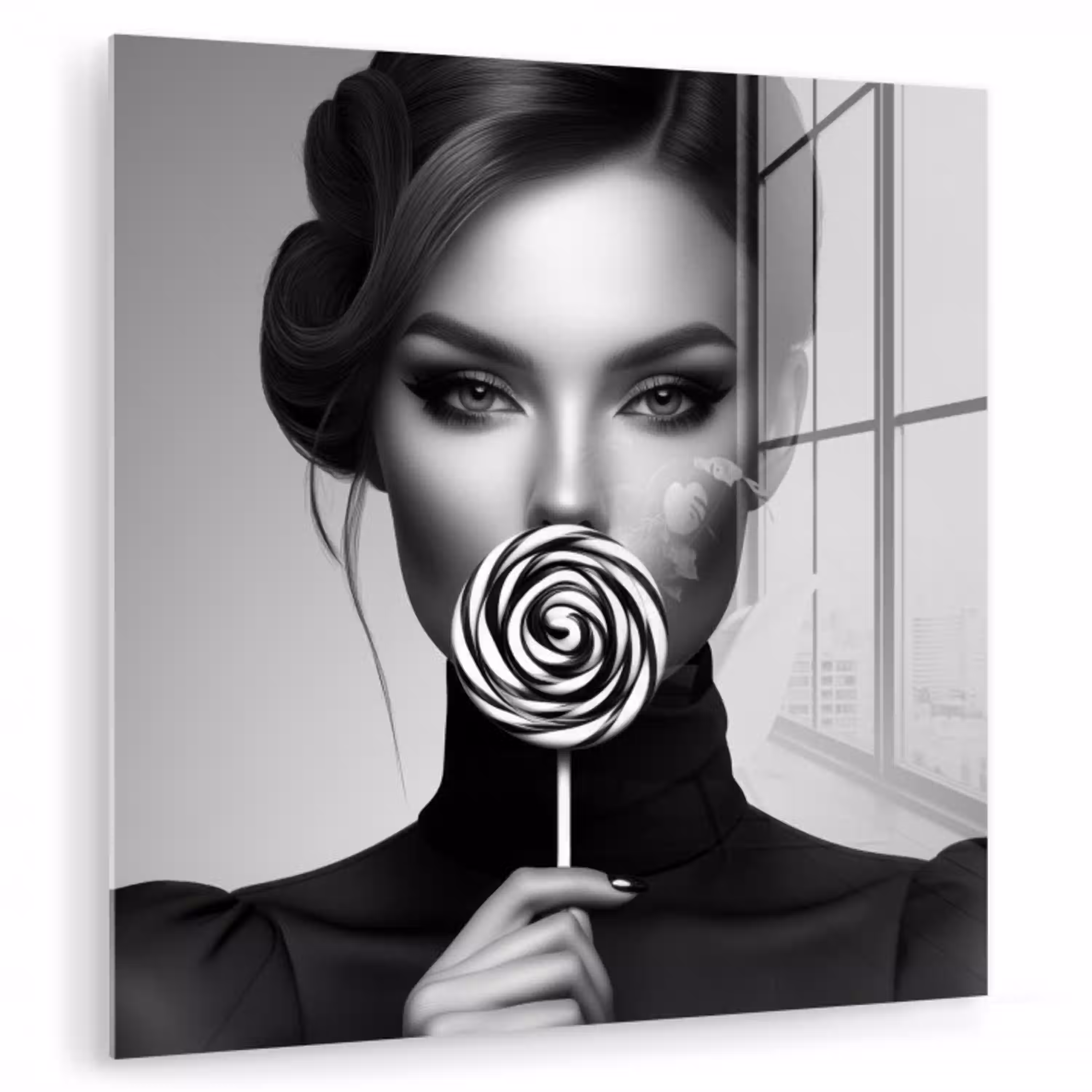 Vrouw - Lolly - Zwart plexiglas 5mm klein -zzzproduct_nieuw