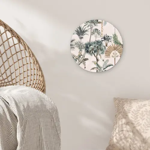 Inductie afdekplaat - Vintage - Jungle - Dieren - Natuur - Inductie beschermer Wandcirkel plexiglas klein -sfeer5