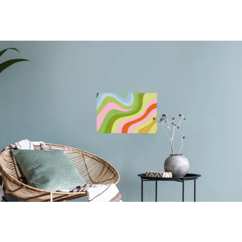 Lijnen - Pasteltinten - Golvend Muursticker klein -plant