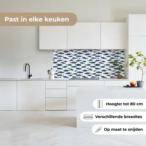 Vissen - Patroon - Blauw - Wit keuken achterwand 2 middel 871 -sfeer4_NL