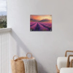 Lavendelveld - Zonsondergang - Paars tuinposter los doek klein -sfeer8