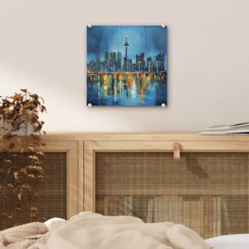 Skyline Toronto - Water - Stadslichten - Toren plexiglas 5mm klein -sfeer4
