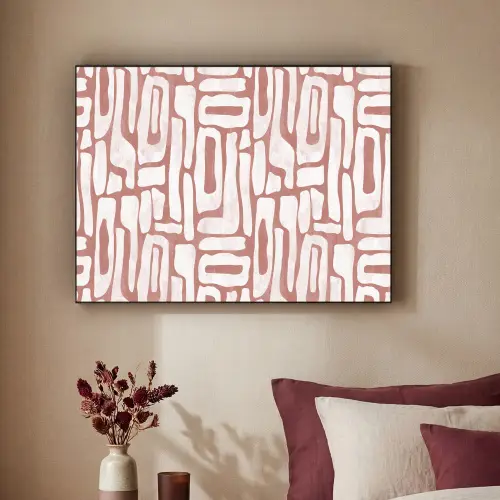 Roze - Wit - Organisch Textielframe zwart klein 947 -sfeer1