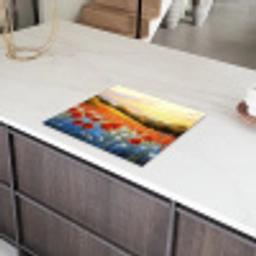 Klaproos - Bloemenveld - Kleurrijk Inductie beschermer vinyl 3mm middel -sfeer8