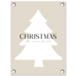 Kerstboom - Japandi - Christmas - Beige tuinposter los doek klein -3d