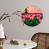 Tulpen - Molen - Nederland Wandcirkel behangsticker klein -sfeer3