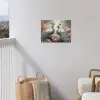 Pauwen - Pauwenveren - Vogels - Bloemen - Natuur tuinposter los doek klein -sfeer8