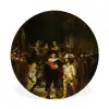 De Nachtwacht - Schilderij van Rembrandt van Rijn Wandcirkel aluminium klein -3d