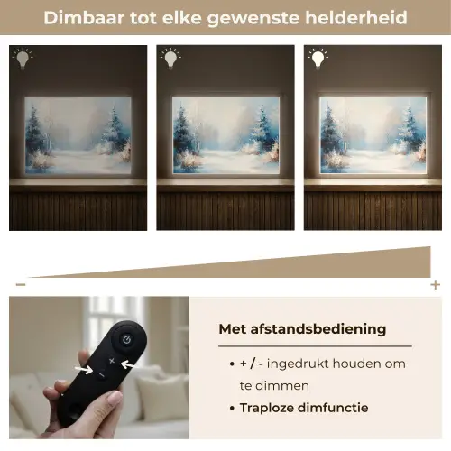 Bos - Winter - Natuur - Abstract - Sneeuw Light Box met batterij (Wandlamp) middel -USP_dimbaarNL