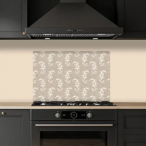 Motief - Beige - Linnen keuken achterwand spatscherm klein 900 -sfeer1