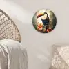 Toekan - Vogel - Bloemen - Planten Wandcirkel kunststof plaat 5mm dik klein -sfeer5