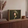 Bloemenhoed - Portret - Vrouw Light Box met batterij (Wandlamp) middel -sfeer2