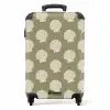 Patronen - Schelp patroon in grijsgroen NBS - Handbagage koffer - Kinderen Unisex middel -productfoto_recht