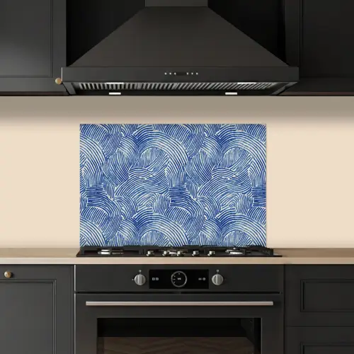 Modern - Abstract - Blauw keuken achterwand spatscherm klein 900 -sfeer1