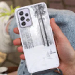 Bos - Sneeuw - Pad - Winter - Stilte Hoesje Samsung Galaxy A52 5G met koord klein -sfeer3