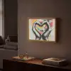 Handen - Hart - Street art - Graffiti Light Box met batterij (Wandlamp) middel -sfeer1