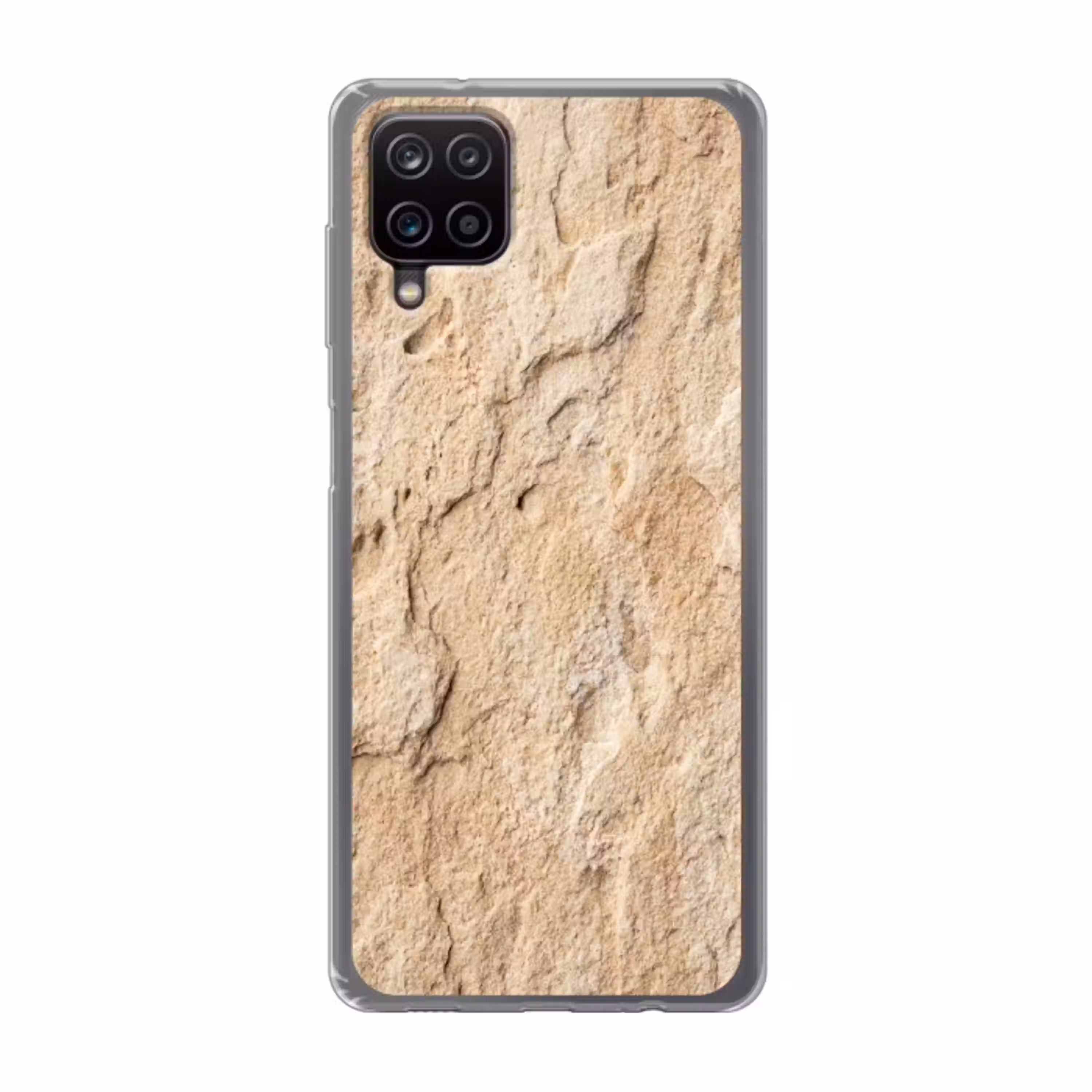 Textuur - Steen - Natuur - Beige Telefoonhoesje Samsung Galaxy A12 klein -3d