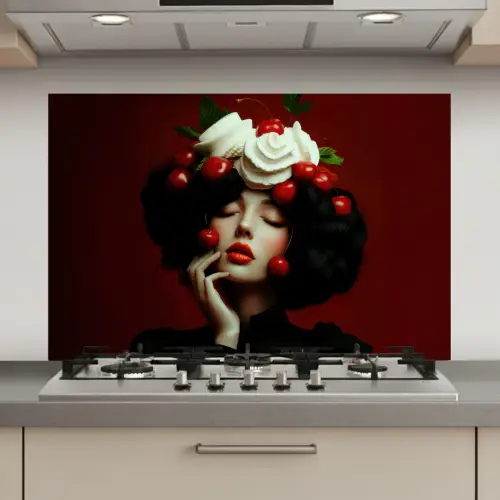 Vrouw - Kersen - Slagroom keuken achterwand spatscherm klein -3d_website