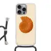 Schelp - Oranje - Ribbels Hoesje iPhone 16 Pro Max met koord klein -3d